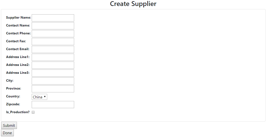 Create Supplier